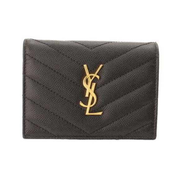 SAINT LAURENT Wallet YSL Logo Black - Picture 1 of 10